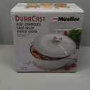 Mueller Cast Iron Dutch Oven Pot with Lid, 6 Quart Enameled, Dual Handles, Stainless Steel Knob, Stew & Induction Pot - For Braising, Roasting, Baking, Cast Iron Bread Pan with Lid, White