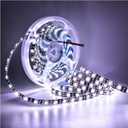 12V LED Strip Light White 6000K 16.4ft LED Light Strip Black PCB SMD 5050 IP65 Waterproof 300 LEDs Tape Rope Lights for Bedroom, Kitchen Decoration
