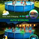 Lustaled 6 Pack Solar Pool Lights for Framed Above Ground Pools, 7 Color Changing Solar Pool Lights, Waterproof Swimming Pool LED Frame Lights with Adjustable Strap, Yard Patio Feature Enclosure Decor, φ55.0 × 91.0 mm