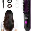 Mini Straightener & Curler, Cordless 2-in-1 Travel Hair Brush with Fast 20s Heat, 3 Temp Settings, USB-C, Lightweight for Everyone