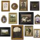 TwoDays 12 Pcs Vintage Picture Frame Set for Gallery Wall Antique Gold & Brass, Sizes 8x10, 5x7, 4x6 | Wall & Tabletop | Shatterproof Acrylic | Home Decor