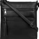 MASINTOR Crossbody Purses for Women, Multi Pocket Casual Crossbody Bag, Adjustable Strap Shoulder Bag with Tassel (Pure Black)