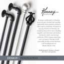 Kenney Rogers Twist & Fit Tension Window Curtain Rod, No Tools Installation, 5/8" Diameter, Adjustable 4884", Black