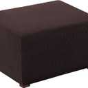 Flamingo P Stretch Ottoman Slipcover Folding Storage Stool Furniture Protector Soft Rectangle Slipcover with Elastic Bottom Removable Washable (Large, Chocolate Brown)