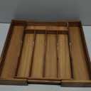 Expandable Acacia Kitchen Drawer Organizer for Cutlery and Utensils, Adjustable Acacia Wood Cutlery Tray in Drawer for Flatware and Silverware in Kitchen (7 Slots Expandable)
