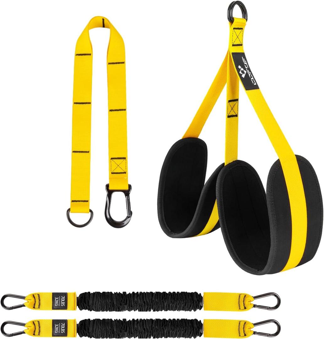 Pull Up Assistance Bands, 2 Adjustable Heavy Duty Resistance Bands, Bands with Fabric Feet/Knee Rest for Home Gym Fitness Exercise Strength Training(60lbs)