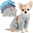 2 Pcs Dog Sweaters for Small Dogs Girl Boy Winter Fleece Clothes Warm Soft Dog Sweatshirt Outfit for Dogs Cats Pet Apparel (L (Back: 15.7",Chest: 19.6",14-18Ibs), Grey)
