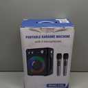 Karaoke Machine with 2 Wireless Microphones, Portable Bluetooth Speaker for Adults Kids, PA Systems Support TWS Echo Adjust TF USB AUX for Home Party Outdoor Travel (T03-2 MICS)