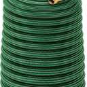 NON-EXPANDABLE 100 ft Garden Hose, Heavy Duty Flexible Water Hose, Kink Resistant Lightweight Hybrid Hose with Durable Fabric Skin, Leakproof Hose Male to Female Fittings
