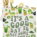 MAOFAED Its A Good Day To Get Some Matcha Canvas Tote Bag Matcha Lover Gift Shoulder Bag Handbag For Shopping Travel