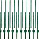 ARIFARO Sturdy Duty Metal Fence Posts 6 Feet assemblable,Pack of 10,No Digging Garden U Post for Wire Fencing Steel Poles for Yard, Outdoor (6 FT Splicable, Green 10 PCS)