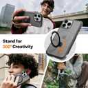 TORRAS Ostand Q3 Air for iPhone 15 Pro Case with 360 Magnetic Stand, Fit for MagSafe, Mil-Grade Drop Tested, Camera Control Button, Shockproof Phone Case for iPhone 15 Pro 6.1", Shadow Black