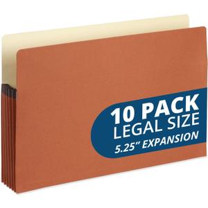 Blue Summit Expanding File Pocket Organizer, Legal Size, 5.25 Expansion  10 Pack
