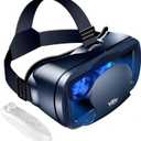 3D VR Headset, Virtual Reality Glasses Headset Helmets, Compatible with 5.0-7.0 inch with Controller, for Mobile Games & Movies(Black)