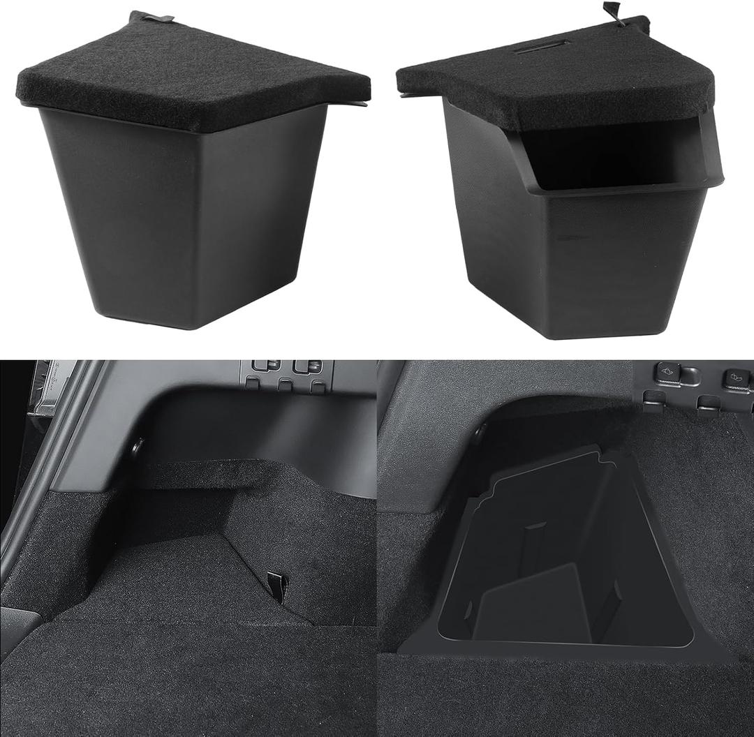 Tesla Model Y Juniper Rear Trunk Storage Bins 2025 2026 Tesla Model Y Juniper Trunk Organizer Storage Box with Cover TPE Tesla Model Y Juniper Accessories