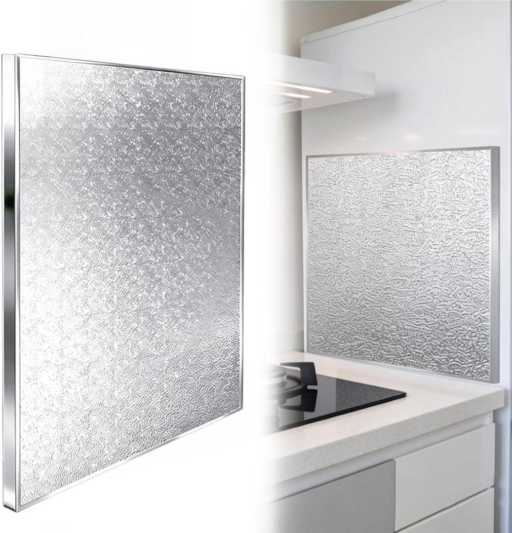 Magnetic Heat Shield Board, 23.6x23.6 Inches Fireproof Aluminum Heat Resistant Mat for Refrigerator Side, Stove, Oven, Fireplace and Kitchen Appliance Protection