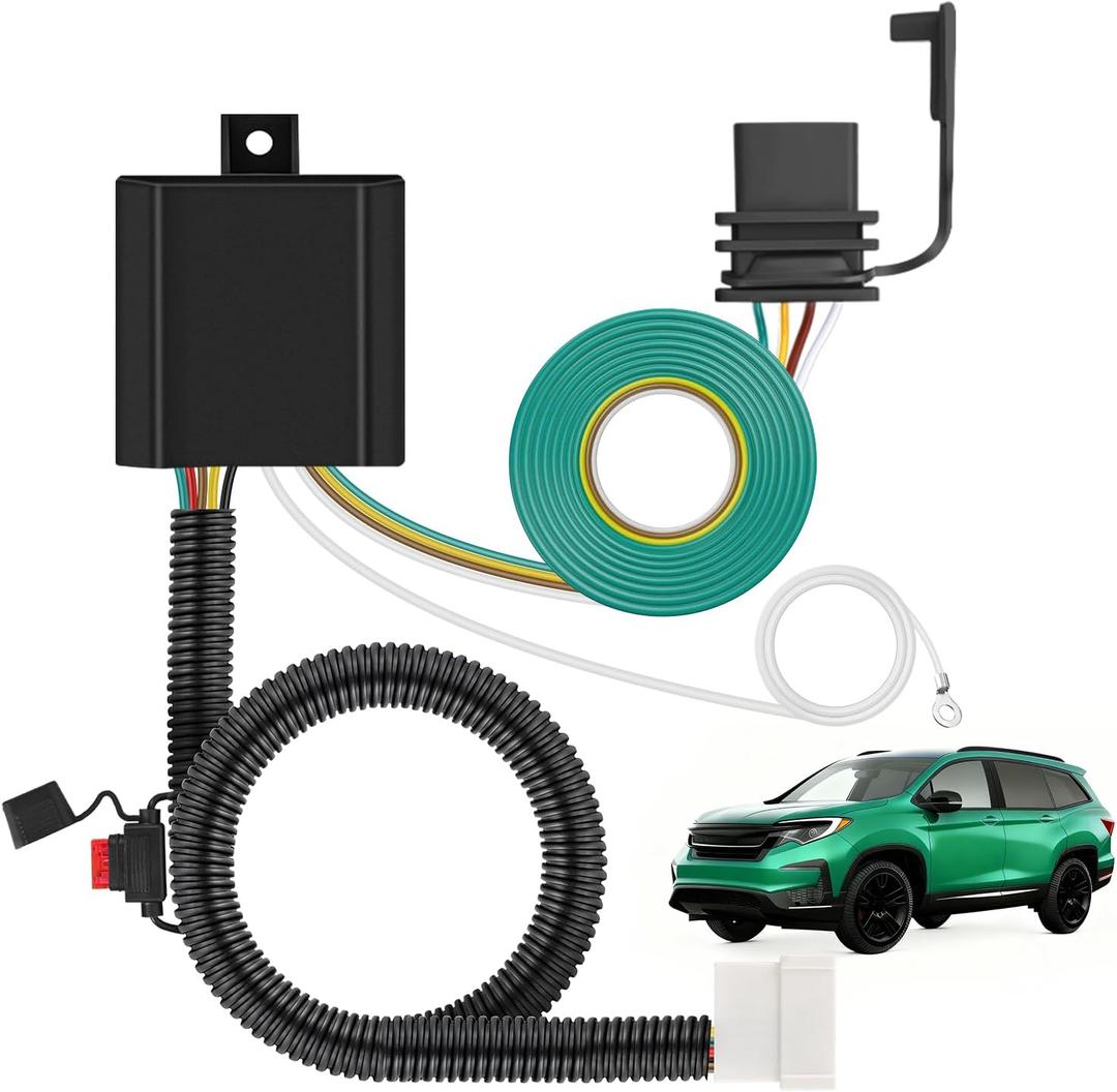 Nilight 4 Pin Trailer Wiring Harness Kit 56291 Vehicle Standard 4 Way Connector Custom for 2016 2017 2018 2019 2020 2021 2022 Honda Pilot 19-2025 Honda Passport Simple Fit Tow Hitch Accessories