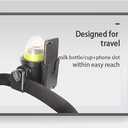 Stroller Cup Holder 2 in 1 Phone & Bottle Holder with Anti-slip Pad Universal Cup Holder Rack for Buggy with Adjustable Clamp