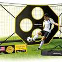 Soccer nets for Backyard, 12x6 FT Soccer Net Easy Setup, Portable Soccer Goals for Backyard with Upgraded Collapsible Metal Base, Outdoor Indoor Soccer Goal Net for Practice with Carry Bag