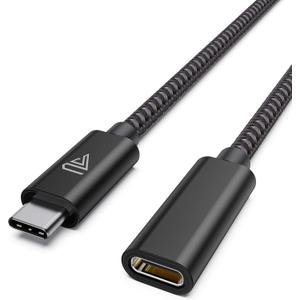 USB C Extension Cable (20Gbps/240W/1.5Ft), USB 3.2 Type C 3.1 Male to Female Extension Charging & Sync for iPhone 16 15 Pixel PSVR2 MacBook Air Pro/New iPad Dell XPS Surface Book -Black