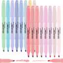 coruscant Pastel Highlighters Set, Assorted Colors Chisel Tip Cute Bible Highlighters, No Bleed Dry Quickly, for Journal Bible Study, Perfect for thin paper, School Office Supplies, 16 Pack