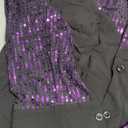 Men's 70s Shirt Long Sleeve Button Down Sequins Glitters Shirts Rave Party Nightclub Shirts, Medium