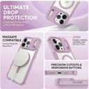 GUO Second for iPhone 17 Case Magnetic Phone Case Cover,Compatible with Magsafe,Military Grade Protection,Clear,Full Covered Camera Drop Protection,Safe Airbag,Purple