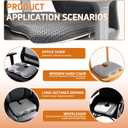 Gooo&Ma Air Fiber Seat Cushion for Office Chair, Breathable U-Shape Tailbone Relief Cushion for Desk Chair, Washable Ergonomic Chair Pad for Driving & Gaming, Cooling Mesh Back Support(Grey), 13.8*17.7