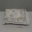 Light Grey 2x6 Boho Bathroom Runner Rug - Modern Vintage Eclectic Floral Pastel Neutral Taupe, Washable Low Pile Non-Slip Runner Rugs for Kitchen, Door Mat Indoor Entrance, Bedroom Laundry Hallway