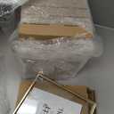 Treela 9 Pieces 5 x 7 Inch Picture Floating Frames Metal Glass Photo Vintage Brass Frames Vertical Geometric Desk Decorations Christmas Gifts (Gold)