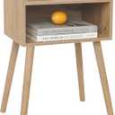 MaxSmeo Nightstand, Mid Century Modern Side Table Bedroom with Storage, Small End Bedside Table with Solid Wood Legs for Living Room, Office Small Spaces (Rustic Walnut)