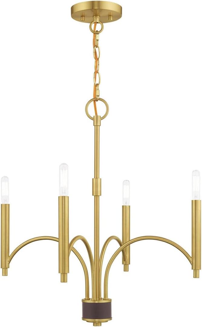 Livex Lighting 4 Lt Satin Brass Mini Chandelier