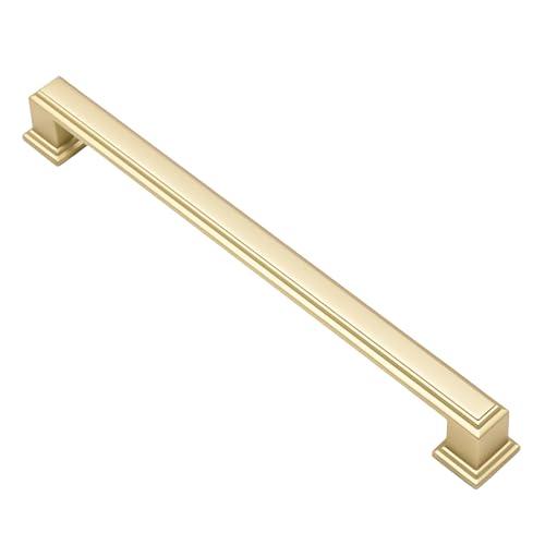 Alzassbg 4 Pack Matt Gold Cabinet Pulls, 7-1/2 Inch(192mm) Hole Center Cabinet Handles Kitchen Pulls for Cabinets and Drawer AL3071MG