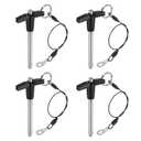 uxcell 4Pcs T Handle Lock Pins, 6mm x 50mm Usage Length Stainless Steel Push-Button Quick Release Pin