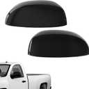 AUCERAMIC Gloss Black Top Half Mirror Covers Fit 2007-2014 for Chevy Chevrolet Silverado Avalanche Tahoe Suburban GMC Sierra Yukon 1500 2500HD 3500HD for Cadillac Escalade ESV EXT, 25788157 25788156