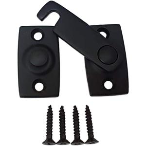 QCAA Solid Brass Shutter Bar/Door Latch, 7/8" x 2-3/32", Matte Black, 1 Pack, Made in Taiwan