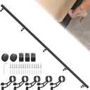 Bar Foot Rail Kit 8ft - Stainless Steel Complete Wall Mounted Bar Foot Rest - Matte Black Foot Rail System with Tubing, Wall Brackets, End Caps & Internal Connector