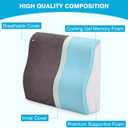 TANYOO Back Support Pillow for Recliner Dual Layer Lumbar Support Pillow with Gel Memory Foam Ergonomic Orthopedic Couch Lumbar Cushions for Elderly Lower Back Pain Relief Washable Cover Brown