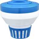 Floating Chlorine Dispenser, Pool Spa Chlorine/Bromine Floater,7" Large Capacity Floating Chlorinator & Bromine Holder Fits 3 Inch Chemical Tablets（Collapsible）