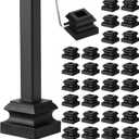 36 Pcs Iron Baluster Shoes Bulk Stair Flat Shoe with Screw Flat Square Baluster Shoe 1/2 Inch Stair for Staircase Scroll Basket Twist Knuckle Staircase Metal, Satin Black