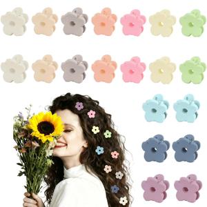 Small Flower Hair Clips Baby Toddler Mini Cute Decorative Hair Clips for Thin Hair Small Flower Claw Clips for Women Toddler Baby Kids Hair Accessories for Girls 20Pcs With 2 Box Colorful