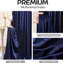 Navy Blue Satin Backdrop Curtains for Parties, 2 Panels 5FTx12FT Wrinkle Free Glitter Background Photo Backdrop Drapes for Wedding Birthday Photography Back Drop Cloth Holiday Festival Decor