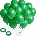 Green Balloons 12 inch, 100pcs Green Ballons with Ribbons Latex Party Balloons for St. Patrick's Day, Baby Shower, Jungle Forest Themed,Football, Christmas, Birthday Party Decoration