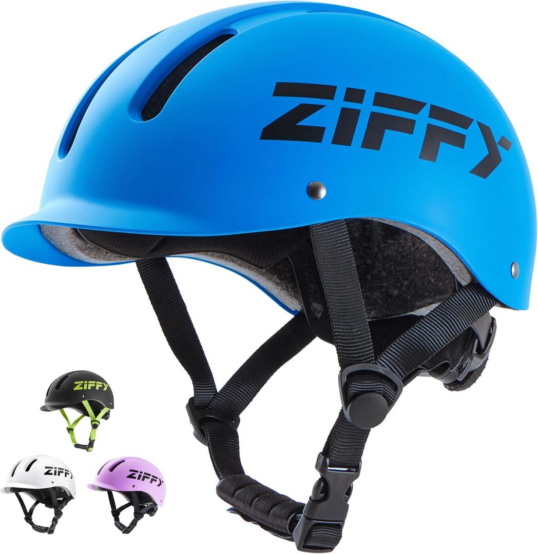 ZIFFY Kids/Toddler Bike Helmet, Adjustable, Lightweight, Safety Certified Scooter Helmet for Boys & Girls with Washable Inner Lining Fits Toddlers to Youth by Jova (Small, Blue)