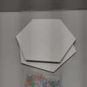 FEBSNOW 3 Pack Self-Adhesive Cork Board Tiles Hexagonal Cork Board Mini Wall Bulletin Board with 50 Multi-Color Push Pins (4 x8 Inch)