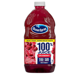 Ocean Spray® 100% Juice, Cranberry, 64 Fl Oz Bottle (Pack of 8) BBD:02-13-26