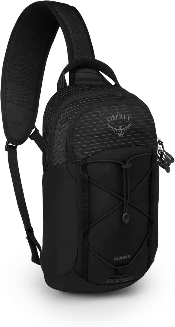 Osprey Quasar Shoulder Sling Bag - Everyday Crossbody Backpack with Laptop Sleeve, Bottle Pocket, & Phone Pocket, Black