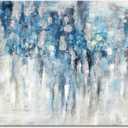 UTOP-art Abstract Wall Art Canvas Picture: Blue and Gray Artwork Modern Painting for Living Room (45 x 30 x 1 Panel)