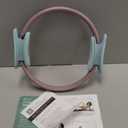 Gaiam Pilates Ring Fitness Circle - Lightweight & Durable Foam Padded Handles, Flexible Resistance Exercise Equipment for Toning Arms, Thighs/Legs & Core (12", Dusty Pink/Seafoam)