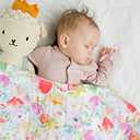 Baby Swaddle Blanket - 100% Muslin Cotton Unisex Soft Swaddle Wrap for Baby Boys or Girl - Neutral Newborn Receiving Blankets - Nursery Swaddling Babies - 47 x 47 (Watercolor Floral)